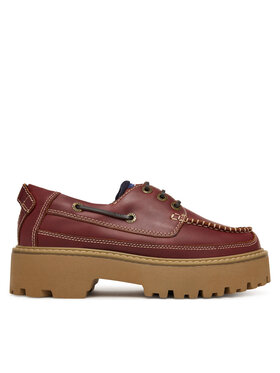 Tommy Jeans Félcipő Tommy Jeans Archive '01 Boat Shoe Leather EN0EN03003 Bordó