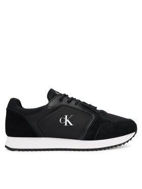 Calvin Klein Jeans Snīkeri Calvin Klein Jeans Runner Laceup Sock Mg Nylon Mix YW0YW01644 Melns