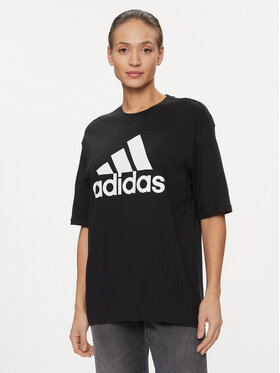adidas adidas Футболка Essentials Big Logo Boyfriend T-Shirt HR4931 Чорний Loose Fit
