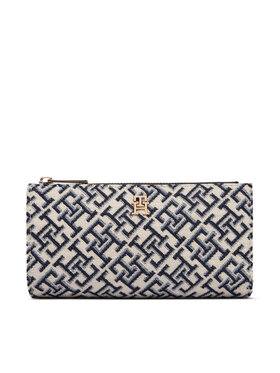 Tommy Hilfiger Peňaženka Tommy Hilfiger Th Icon Long Bifold Jacquard AW0AW19003 Modrá