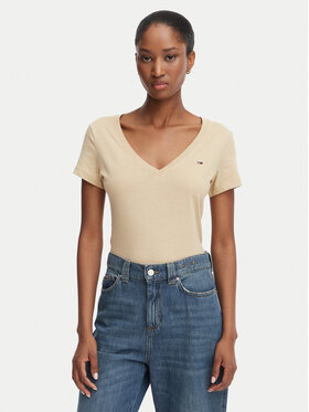 Tommy Jeans Tommy Jeans Camiseta DW0DW20458 Beis Slim Fit