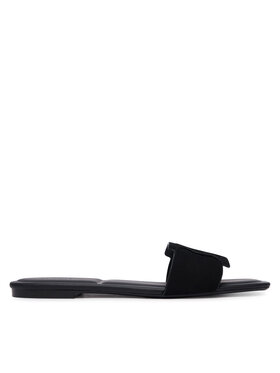 Calvin Klein Pantoletten Calvin Klein Square Flat Sndl Embl Suede HW0HW03055 Schwarz