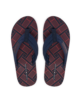 Tommy Hilfiger Zehentrenner Tommy Hilfiger Flag Patch Beach FM0FM06004 Dunkelblau