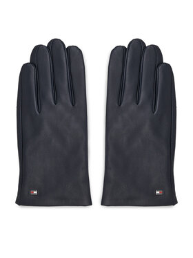 Tommy Hilfiger Vīriešu cimdi Tommy Hilfiger Essential Flag Leather Gloves AM0AM11482 Tumši zils