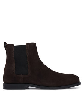 Calvin Klein Kotníková obuv s elastickým prvkem Calvin Klein Ess Rubber Chelsea Su HM0HM02055 Tmavě hnědá