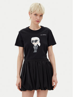 KARL LAGERFELD KARL LAGERFELD Majica A1W17130 Črna Regular Fit