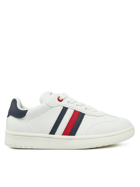 Tommy Hilfiger Sneakersy Tommy Hilfiger Stripe Low Cut Lace-Up Sneaker T3X9-33850-1355 M Biela
