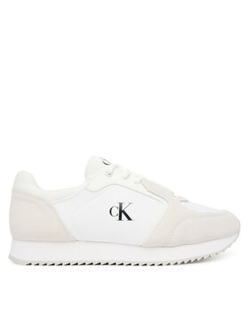 Calvin Klein Jeans Sneakersy Calvin Klein Jeans Runner Laceup Sock Mg Nylon Mix YW0YW01644 Bílá