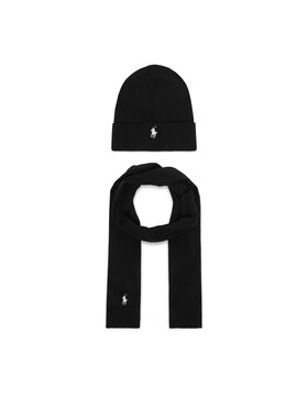 Polo Ralph Lauren Комплект шал и шапка Polo Ralph Lauren 710B28980002 Черен