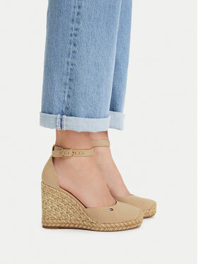 Tommy Hilfiger Espadrilės Tommy Hilfiger Wedge FW0FW09225 Smėlio