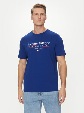 Tommy Hilfiger Tommy Hilfiger T-shirt Center Stack MW0MW38621 Plava Regular Fit