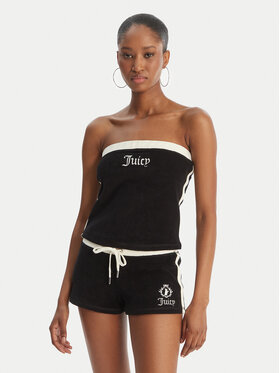 Juicy Couture Juicy Couture Top Applique Terry JCWSC126314 Negro Slim Fit
