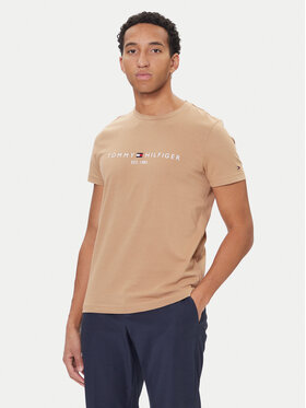 Tommy Hilfiger Tommy Hilfiger Majica Logo MW0MW11797 Bež Slim Fit