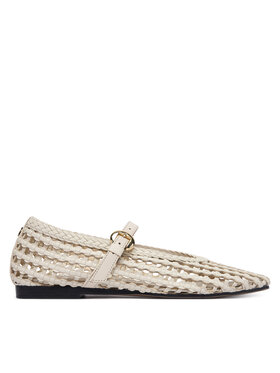 Tommy Hilfiger Baleriny Tommy Hilfiger Mary Jane Ballerinas FW0FW09244 Kremowy