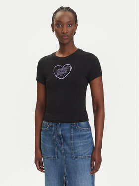 Tommy Jeans Tommy Jeans Majica Heart DW0DW21390 Črna Slim Fit