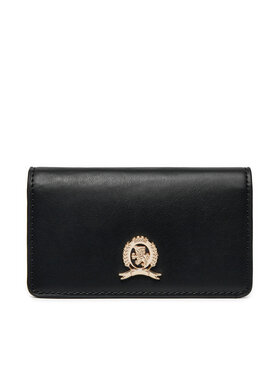 Tommy Hilfiger Portfel Tommy Hilfiger Luxe Leather Med Flap AW0AW16576 Czarny