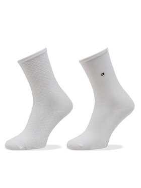 Tommy Hilfiger Garās zeķes Tommy Hilfiger 701227563 Balts