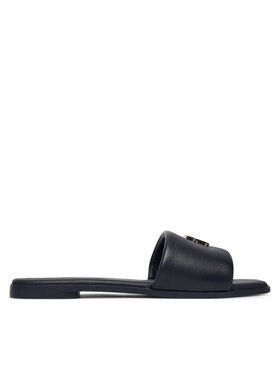 Tommy Hilfiger Παντόφλες Tommy Hilfiger Th Logo Hardware Leather Mule FW0FW09292 Σκούρο μπλε