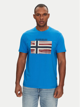 Napapijri Napapijri T-shirt S-Lari NP0A4IE5B2W1 Plava Regular Fit