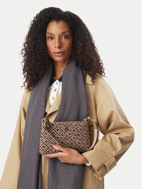 Tommy Hilfiger Borsetta Tommy Hilfiger Th Jacquard Mini Shoulder Bag AW0AW19006 Marrone