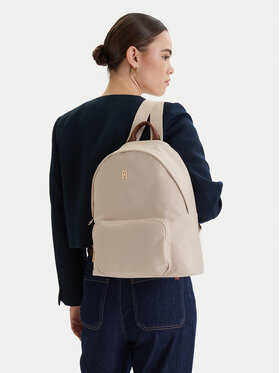Tommy Hilfiger Mochila Tommy Hilfiger Popette Dome Backpack AW0AW17939 Écru