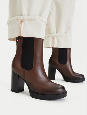 Tommy Jeans Aulinukai Tommy Jeans Tjw Chelsea High Heel Boots EN0EN03112 Ruda