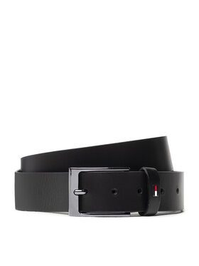 Tommy Hilfiger Ζώνη Ανδρική Tommy Hilfiger Layton Leather 3.5 AM0AM10316 Μαύρο
