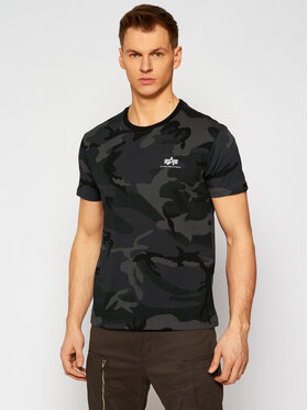 Alpha Industries Alpha Industries Majica Basic T Small Logo Camo 188505C Siva Regular Fit