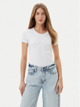 Guess Guess Marškinėliai W5GI17 J1314 Balta Slim Fit