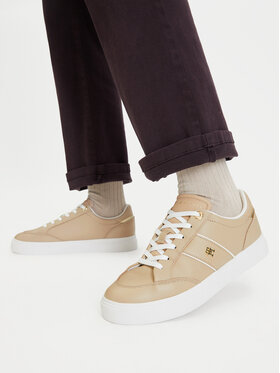 Tommy Hilfiger Laisvalaikio batai Tommy Hilfiger Th Feminine Cupsole FW0FW09600 Smėlio