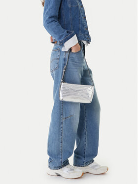 Tommy Jeans Handtasche Tommy Jeans Tjw Must Metallic Shoulder Bag AW0AW18009 Silberfarben