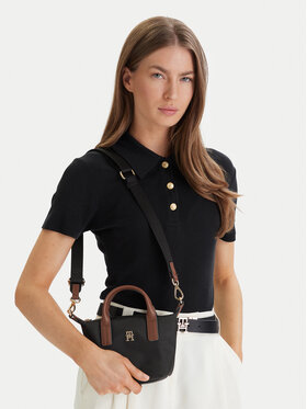 Tommy Hilfiger Torebka Tommy Hilfiger Popette Micro Tote AW0AW18368 Czarny