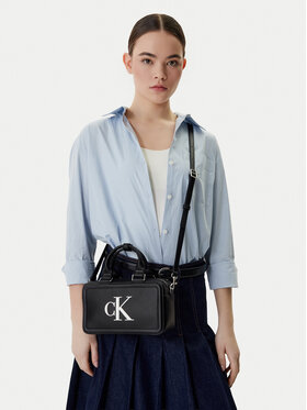 Calvin Klein Handtasche Calvin Klein Bold Ck Bauletto Crossbody LV04F3411G Schwarz