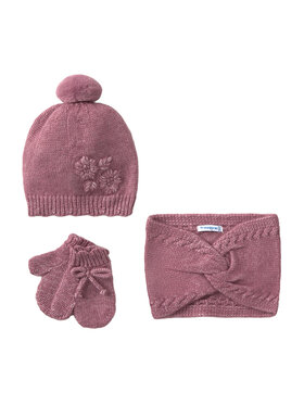 Mayoral Súprava čiapka, tunelový šál a rukavice Mayoral 10019 Ružová