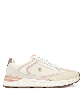 Tommy Hilfiger Sneakersy Tommy Hilfiger Casual Fashion Runner Mix FW0FW08693 Écru