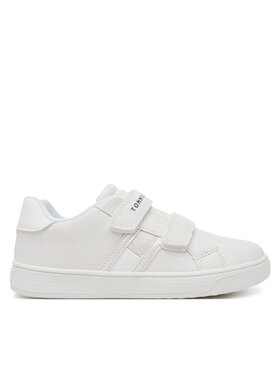 Tommy Hilfiger Sneakersy Tommy Hilfiger Flag Low Cut Velcro Sneaker T1A9-33726-0375 S Biela