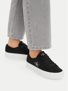 Calvin Klein Sneakers Calvin Klein Vulc Flatf Laceup Suede HW0HW03088 Schwarz