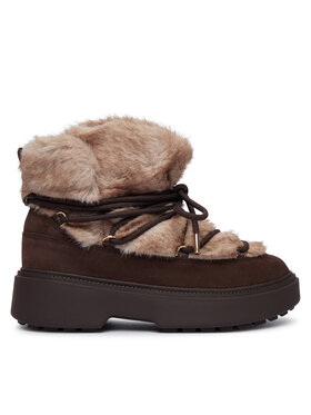 Tommy Hilfiger Апрески Tommy Hilfiger Fur Suede Lace-Up Snow Boot FW0FW09545 Кафяв