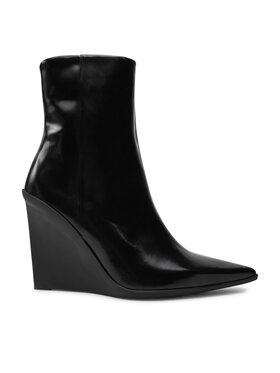 Calvin Klein Īsie zābaki Calvin Klein Wedge Ankle Boot 90 HW0HW02256 Melns