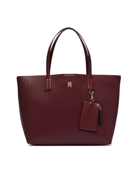 Tommy Hilfiger Kabelka Tommy Hilfiger Th Icon Tote Mono AW0AW19004 Bordó