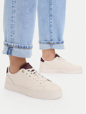 Tommy Hilfiger Sneakersy Tommy Hilfiger Th Feminine Cupsole Monogram FW0FW09606 Krémová