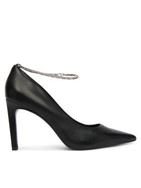 Calvin Klein Lodičky Calvin Klein Ess Stiletto Hdw Chain Lth 90 HW0HW02718 Čierna