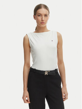 Tommy Hilfiger Tommy Hilfiger Top WW0WW47807 Écru Slim Fit