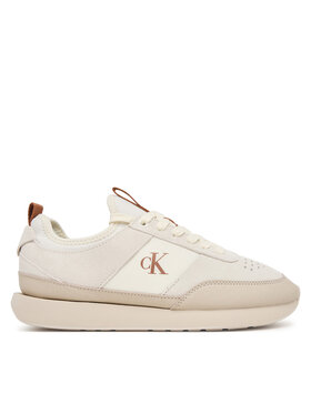 Calvin Klein Сникърси Calvin Klein Retro Runner Sock Laceup Neo Mix HW0HW03250 Кремав