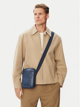 Calvin Klein Saszetka Calvin Klein Emblem Aop Coated Slim Reporter LV04D3334G Granatowy
