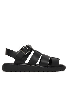 Calvin Klein Sandali Calvin Klein Sq Molded Sndl Fisher Lth HW0HW02870 Črna