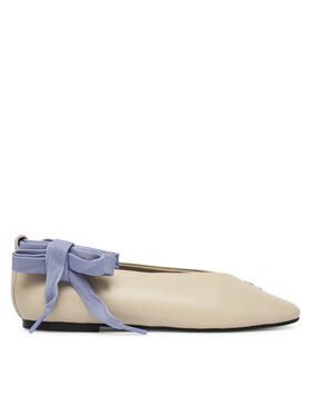Tommy Jeans Baleríny Tommy Jeans Tjw Ballerina With Laces EN0EN02939 Écru
