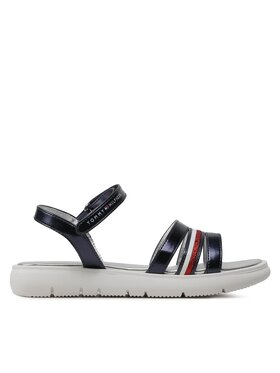 Tommy Hilfiger Sandály Tommy Hilfiger Stripes Velcro T4A2-32771-1372 S Tmavomodrá