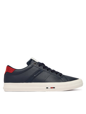 Tommy Hilfiger Laisvalaikio batai Tommy Hilfiger Premium Lth Vulc Long Lace FM0FM05948 Tamsiai mėlyna
