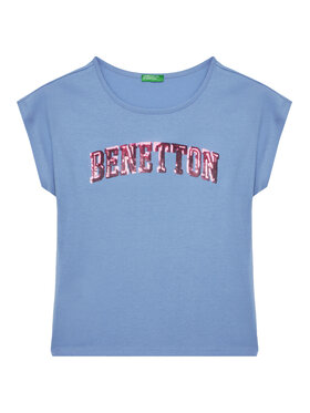 United Colors Of Benetton United Colors Of Benetton Marškinėliai 3I1XC10P1 Mėlyna Regular Fit